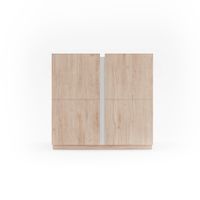 zapatero melamina roble claro detalle blanco 90x95x35 cm