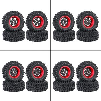 4PCS Llantas de fibra de carbono mejoradas para FMS SCX24 TRX4M 1/18 RC coches vehículos modelos piezas de repuesto acce