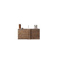 mueble de bano suspendido con un lavabo y 2 cajones longitud 82 cm coleccion frassi color roble claro