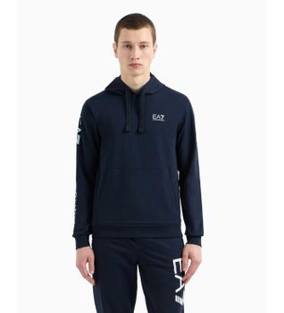 EA7 para hombre. 7M000569_AF13512 Sudadera de algodón con capucha Logo Series marino (L), Casual, Deportivo, Multideporte