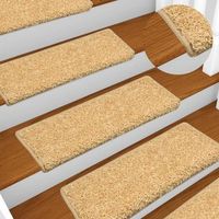 alfombrillas para escaleras 15 piezas 65x25 cm beige dec023820