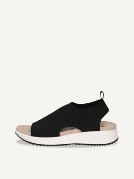 CAPRICE Sandal, black, made of Textiles without heel, Size 37