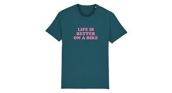Cois  la vida es mejor en bicicleta  camiseta unisex verde