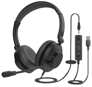 Axtel AXH-ONEUCD-35 auricular y casco Auriculares Alámbrico Diadema Oficina/Centro de llamadas USB tipo A Negro