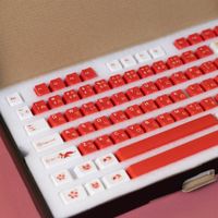 teclas brillantes para teclado mecanico juego completo de teclas japonesas pbt color rojo y blanco perfil de cereza diseno sub ansi iso enter 143 teclas