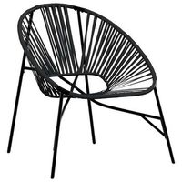 silla de jardin con forma de huevo de ratan sintetico negro cfw206552