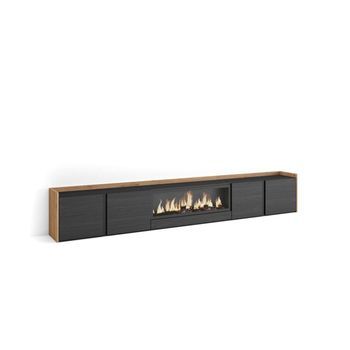 Mueble Tv Alcaucín-02 Con Chimenea Eléctrica Xxl Para Salón