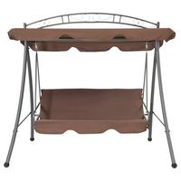 banco columpio  banco de jardin convertible de exterior con dosel color cafe