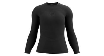 Camiseta de manga larga on off base layer de mujer compressport negra