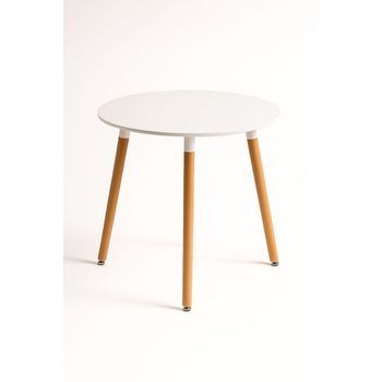 Mesa Tower Redonda 90 Cm De Madera 76*90*90 Cm - Blanco