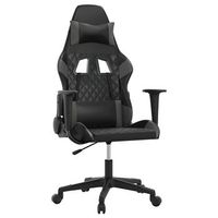 silla gaming de masaje cuero sintetico negro y gris vidaxl