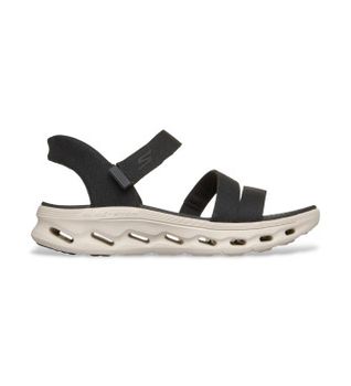 Skechers para mujer. 141269 Sandalias Slip-ins Go Walk Glide Step 2.0 Ella negro (41), Plano, 1 a 3cm, Velcro, Casual