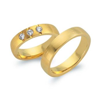 Alianzas 18 quilates oro amarillo 3 diamantes