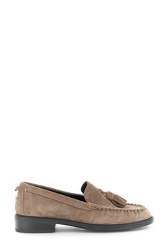 mocasines de ante con borlas taupe 40