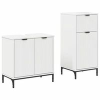 juego de muebles de bano 2 pcs madera engineered y metal vidaxl
