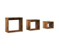 mesas apilables 3 uds madera de ingenieria envejecida