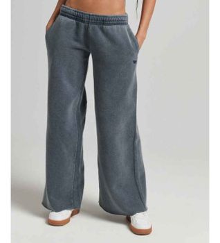 Superdry para mujer. W7010904A Pantalón jogger de pernera ancha marino (44), Casual, Deportivo, Algodón