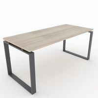 mesaescritorio para teletrabajo oficina y hogar estructura cerrada color gris grafito tablero color haya fabricado en espana 140x60cm