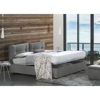 talamo italia cama individual con contenedor giulia made in italy cama con revestimiento de tela apertura frontal apta para colchon 80x190 cm gris