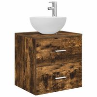 vanidad con lavabo de pared roble ahumado 495 x 41 x 645 cm vidaxl