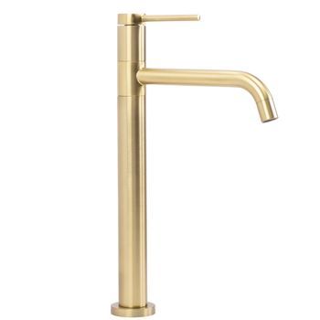 Grifo De Lavabo Rea Lugano Slim Brush Gold High