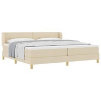 cama tapizada 203x203x88 cm  - crema