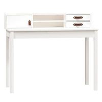 escritorio de madera maciza de pino blanco 110x50x93 cm vidaxl