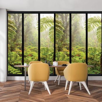 Papel pintado ventana a helechos 156x270cm