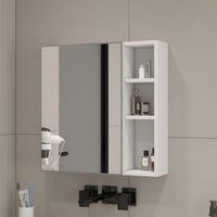 armario espejo de bano de hdf blanco marca no indicada modelo no indicado 55  56 cm r blanco
