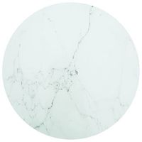 tablero de mesa diseno marmol vidrio templado blanco o70x08 cm vidaxl