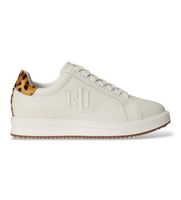lauren ralph lauren para mujer 802p18482001 deportivas ainsley con pelo de becerro blanco 37 piel plano 1 a 3cm cordones casual