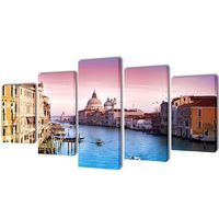 set decorativo de lienzos para la pared modelo venecia 200 x 100 cm vidaxl