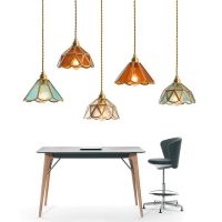 lampara colgante de cristal colorido para isla de cocina lampara de techo suspension para loft sala de estar comedor hotel tienda