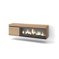 mueble tv television muebles de salon almacenaje 160 para tv hasta 65 chimenea electrica xxl colgado suspendido estilo moderno roble