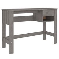 mesa de escritorio   escritorio de despacho  escritorio hamar madera maciza de pino gris claro 110x40x75 cm