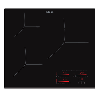 VITROCERAMICA INDUCCION EDESA EIMS-6330 B BK 3 ZONAS COCCION ANCHO 60 CM