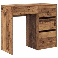 escritorio  mesa de trabajo con cajon madera envejecida 90 x 375 x 75 cm