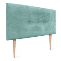 dhome cabecero de lana natural con botones 95x105cm con patas camas 90 - verde agua