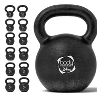 pesa rusa kettlebell de hierro fundido - 24 kg casa ancha y ergonomica