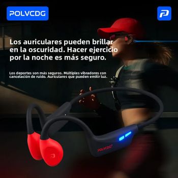 POLVCDG H50 Auriculares de Conducción Ósea para Maratón, con Luz Nocturna, IPX8, para Natación, 32GB de Memoria, Bluetooth, para Ciclismo