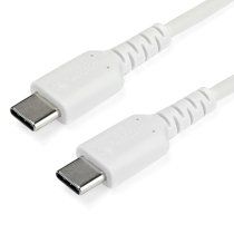 StarTech.com Cable de 1m de Carga USB C - de Carga RÃ¡pida y SincronizaciÃ³n USB 2.0 Tipo C a USB C para PortÃ¡tiles - Revestimiento TPE de Fibra de Aramida M/M 60W Blanco - iPad Pro Surface