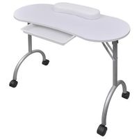 mesa de manicura plegable con ruedas blanco vidaxl