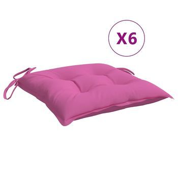 Cojines Para Silla 6 Unidades Tela Rosa 40x40x7 Cm Vidaxl