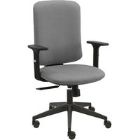 silla de oficina eve negra con reposabrazos - tapizado gris
