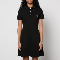 ps paul smith zebra cotton-pique polo dress - s - black
