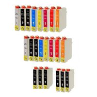 compatible multipack epson t08709 2 full sets  3 extra black ink cartridges 22 pack