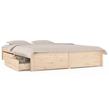 Cama Matrimonial | Cama Para Adultos | Estructura De Cama Con Cajones 140x190 Cm