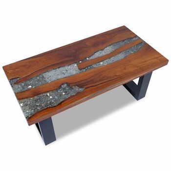 Mesa De Centro De Resina De Teca 100x50 Cm Vidaxl