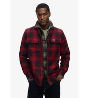 superdry para hombre m4010720a sobrecamisa a cuadros de lana forrada de tejido polar rojo s casual poliester manga larga