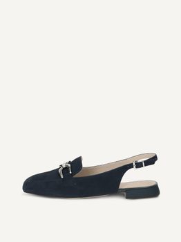 CAPRICE sling pumps, blue, made of Leather with Trapeze heel, Size 36